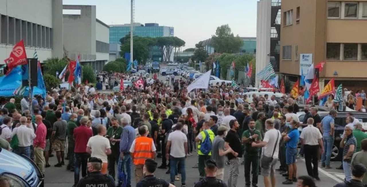 Manifestazione lavoratori alitalia