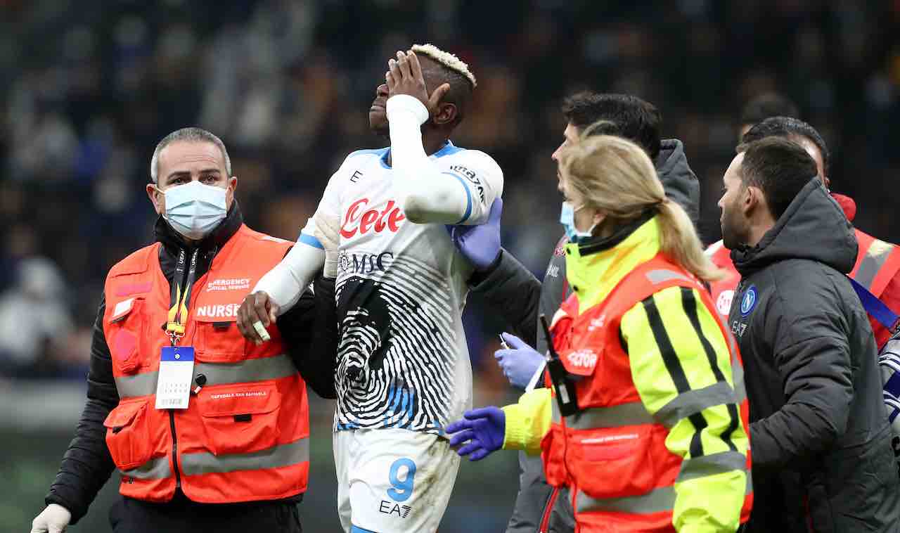 Infortunio Osimhen, il Napoli ringrazia l'Inter (Getty Images)