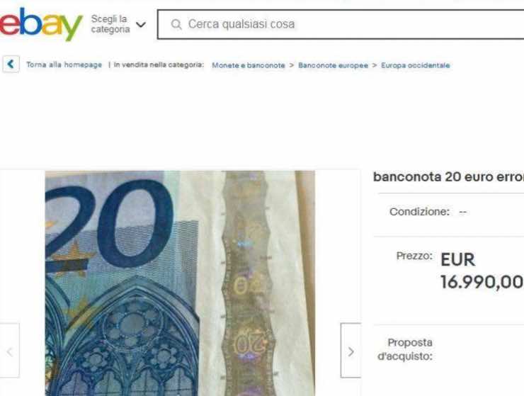 Banconota da 20 euro ologramma
