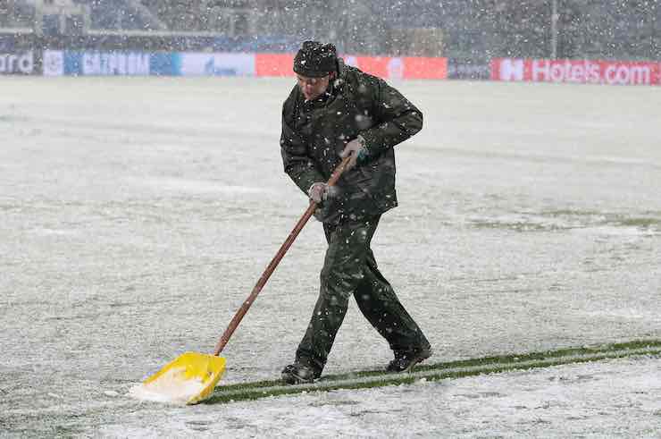 Gewiss Stadium in mezzo alla neve (Getty Images)