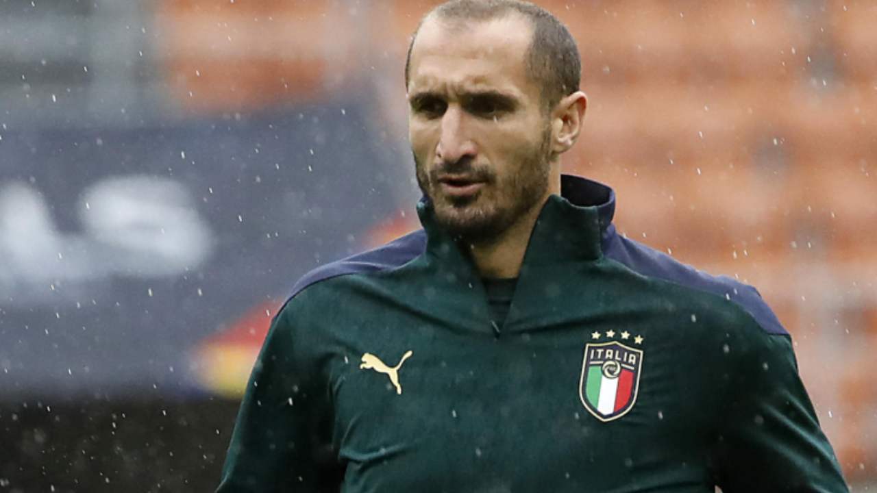 Giorgio Chiellini durante il riscaldamento pre-partita