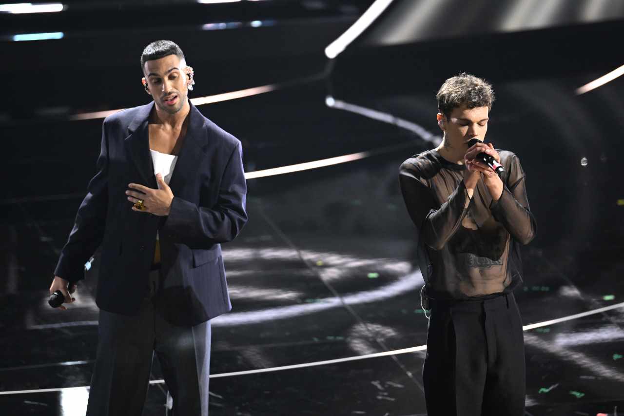 Mahmood e Blanco all'Ariston (Getty Images)