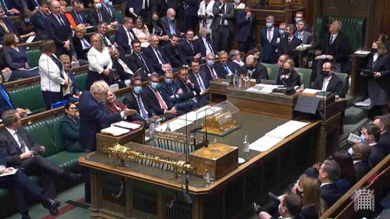 Boris Johnson nel parlamento inglese