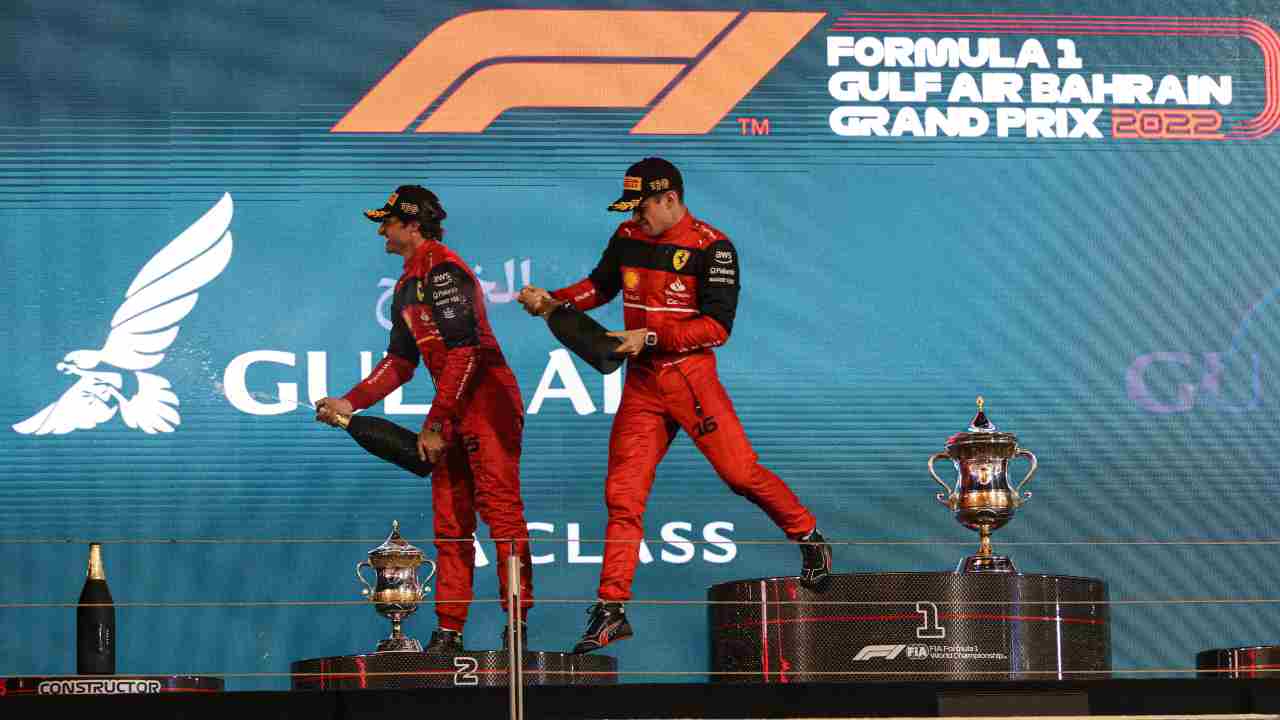 I due ferraristi sul podio in Bahrain
