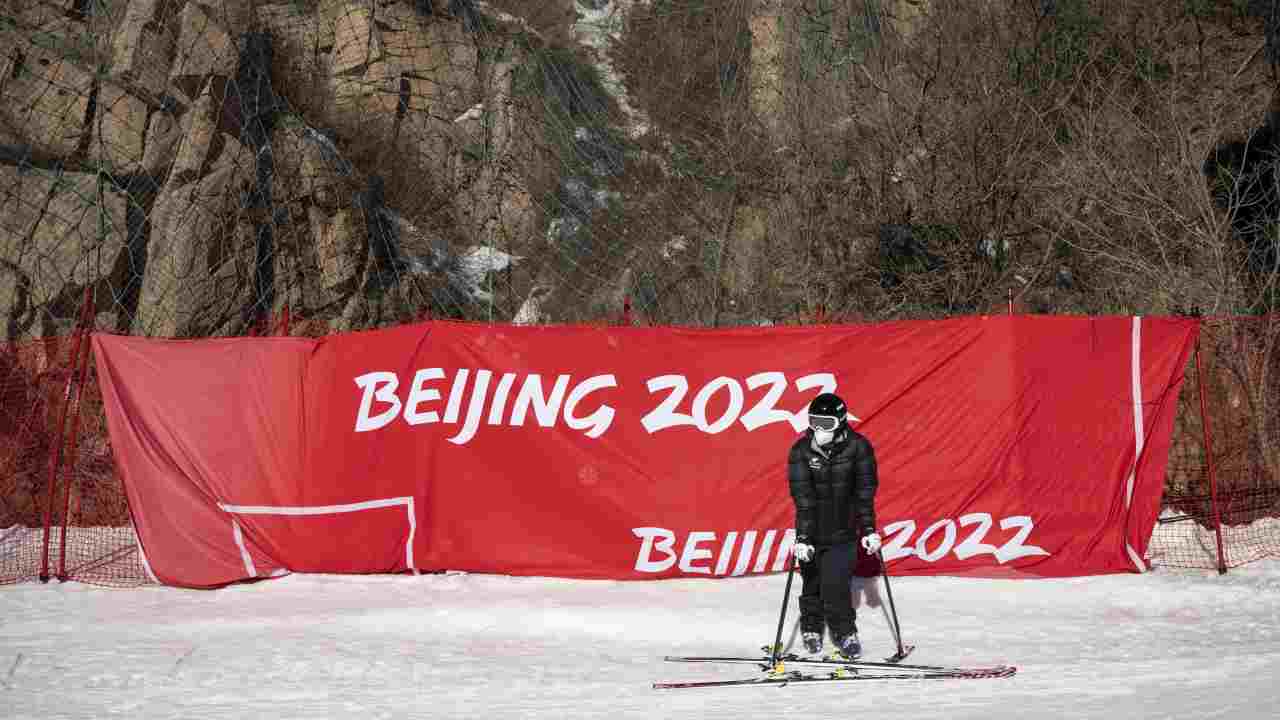 Uno striscione a Beijing