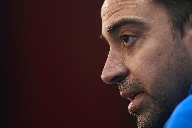 Xavi in conferenza stampa