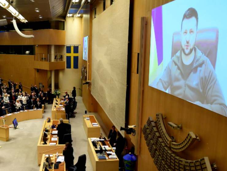 ucraina zelensky parlamento svedese