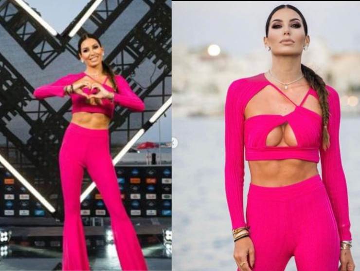 La conduttrice Elisabetta Gregoraci in rosa shock - Free.it