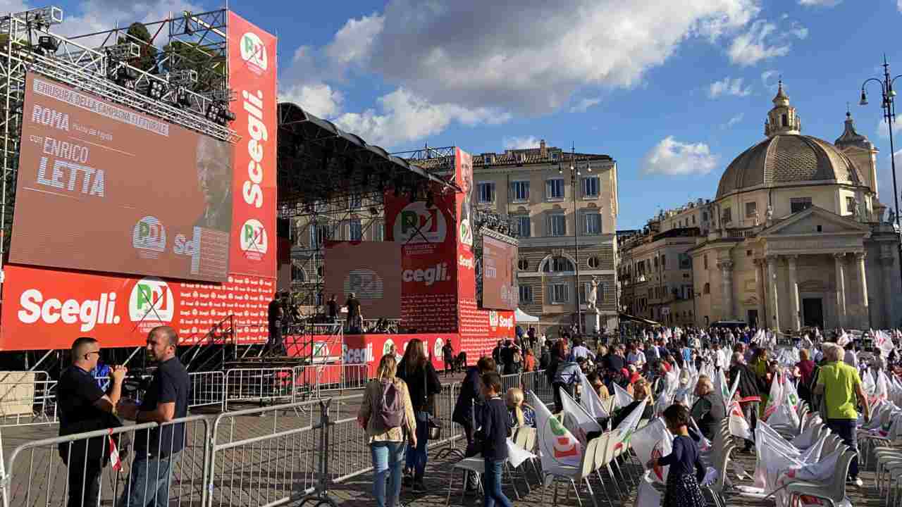 Chiusura campagna elettorale Partito Democratico, Roma Piazza del Popolo