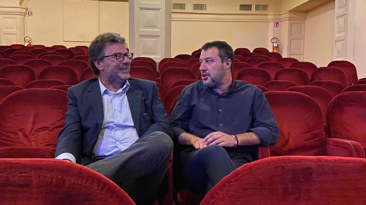 Matteo Salvini con Giancarlo Giorgetti