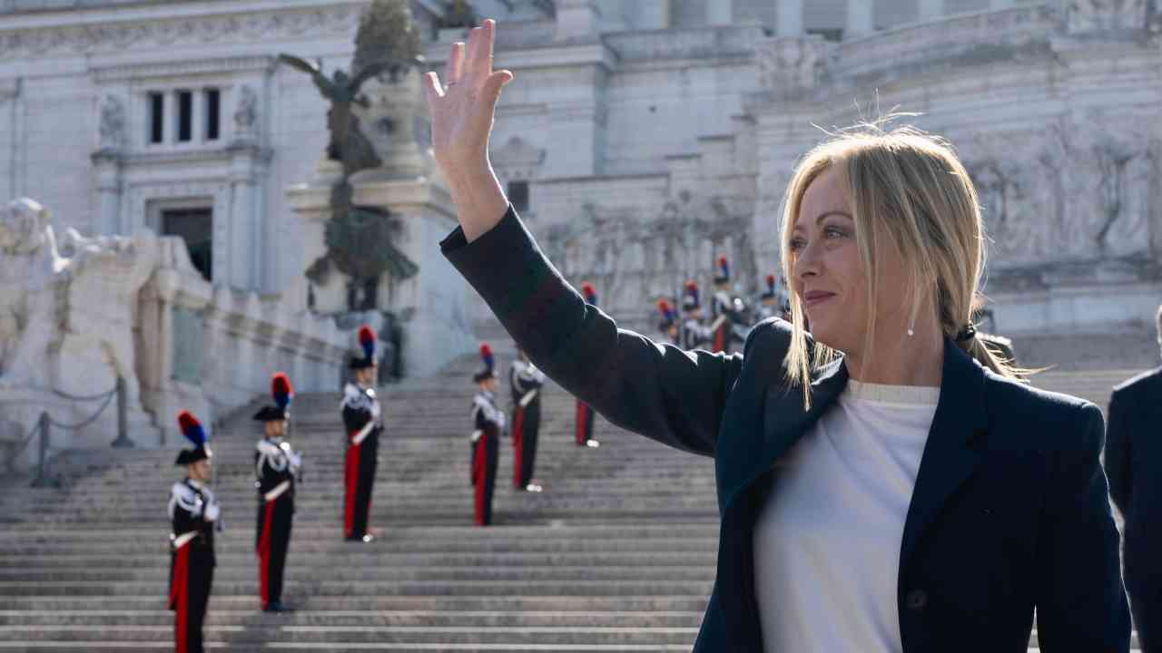 Il presidente del Consiglio a Piazza Venezia