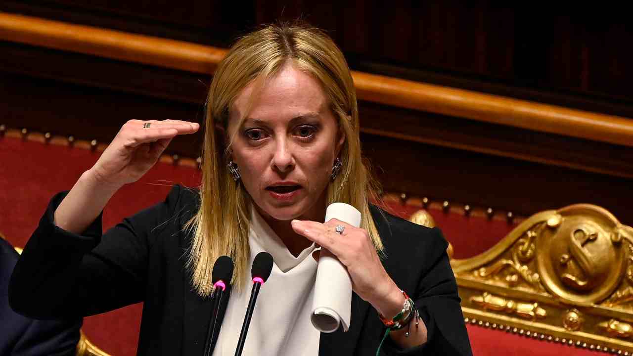 Giorgia Meloni al Senato per la fiducia