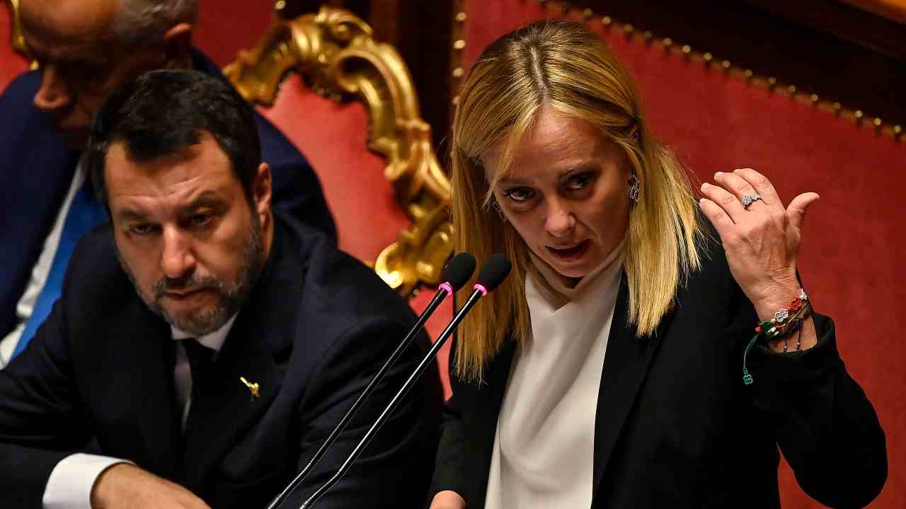 Il premier Giorgia Meloni al Senato