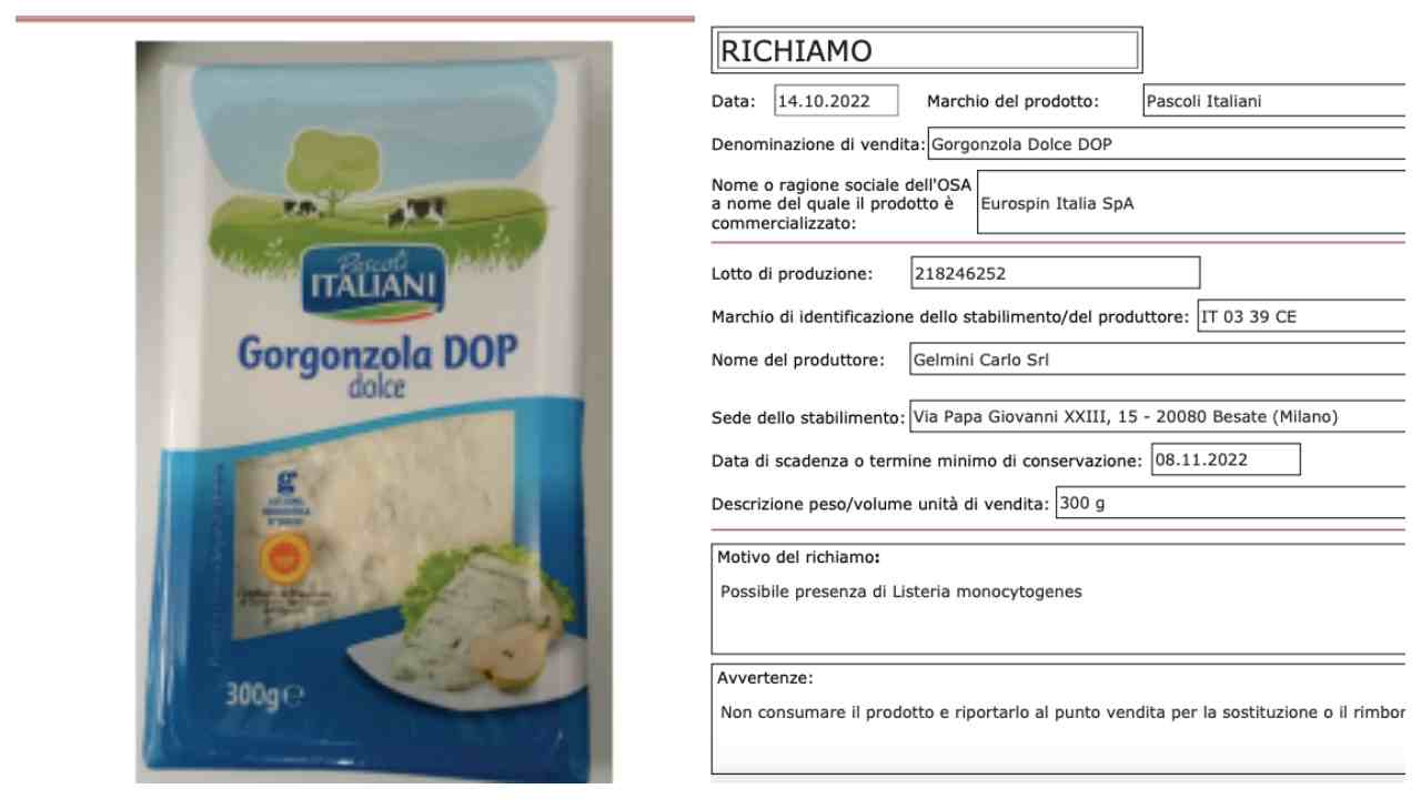 listeria gorgonzola