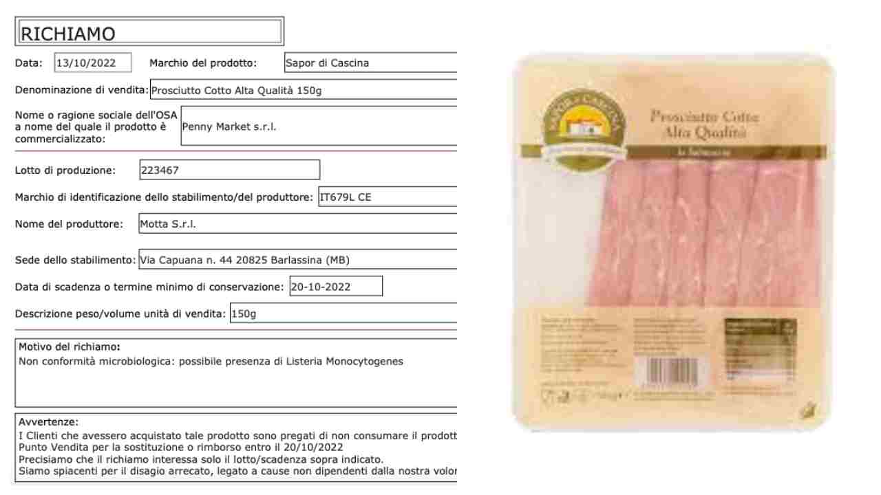 listeria prosciutto