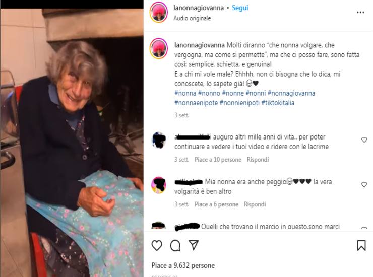 Morta "Nonna Giovanna"