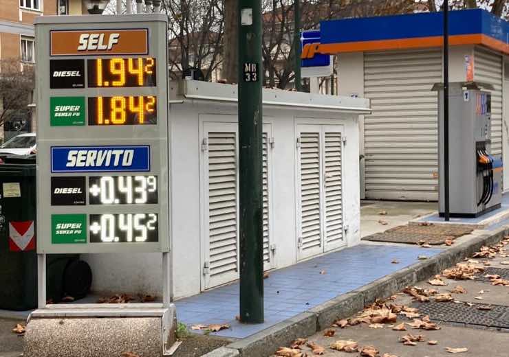 Diesel benzina prezzi 
