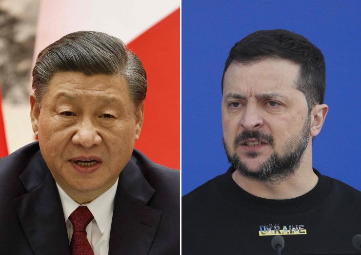 Xi Jinping e Volodymyr Zelensky 