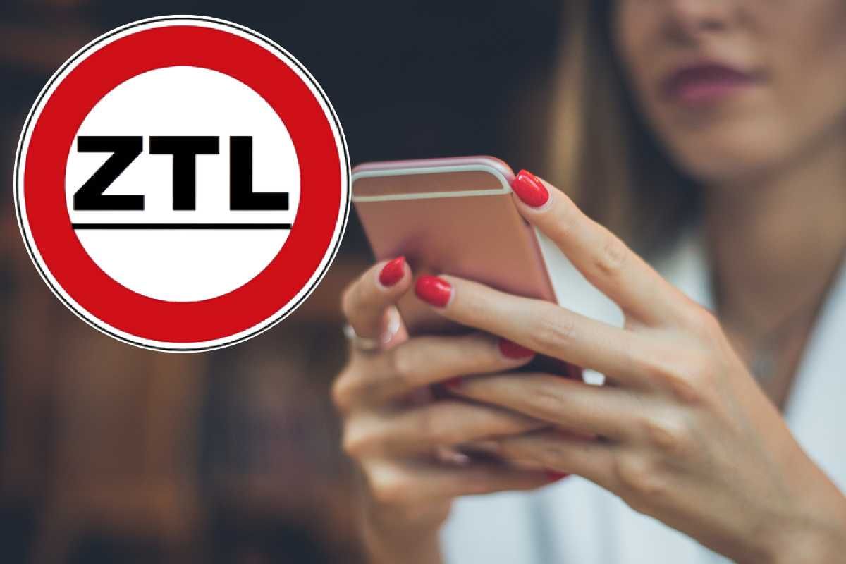 Donna con cellulare, ZTL