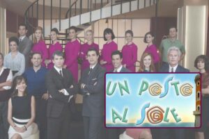 Cast de Il Paradiso delle Signore e logo di Un posto al sole