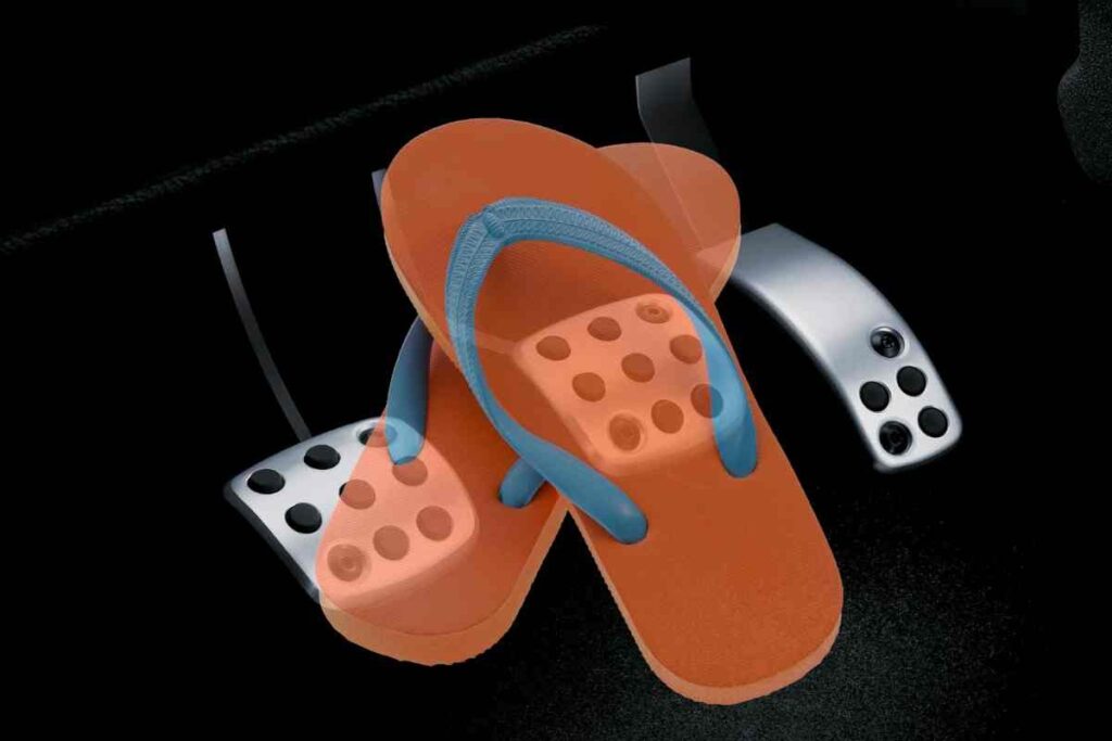 Pedali auto e infradito