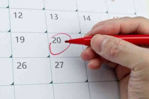 calendario data segnata in rosso