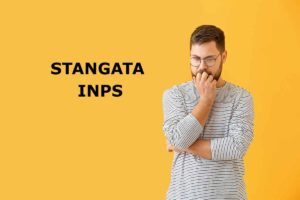UOmo preoccupata, scritta stangata INPS