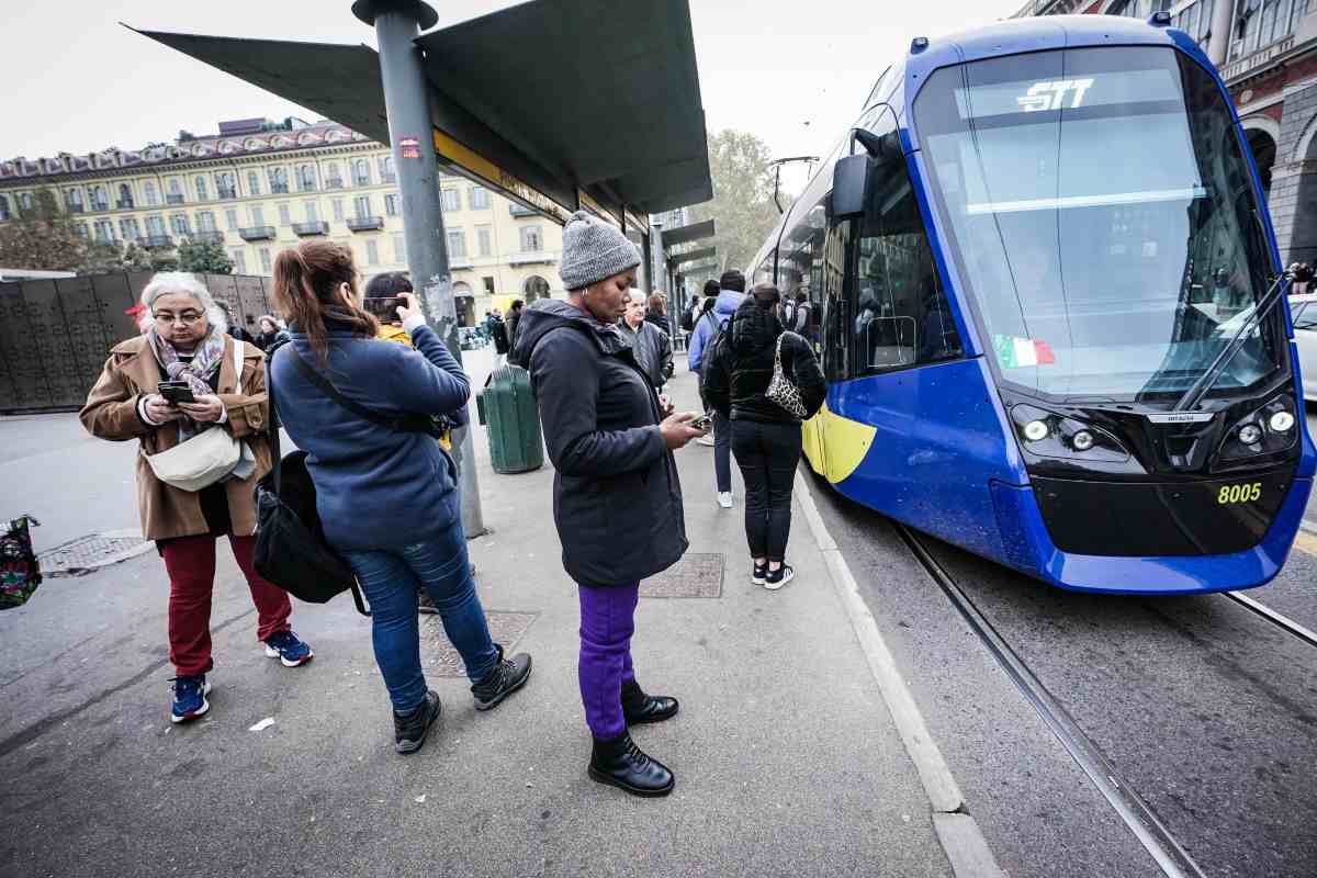 Fermata dell'autobus a Torino