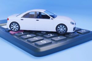 auto sopra una calcolatrice