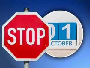 cartello Stop con vicino la data del 1 ottobre