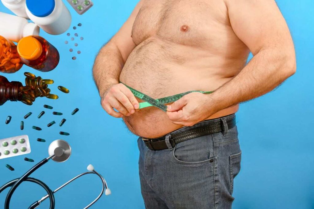 uomo si misura la vita e farmaci